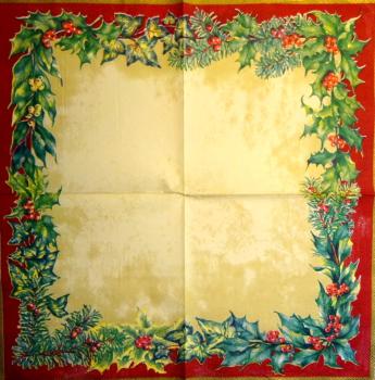 190 Weihnachten Blumen - 3-lagig (creme) - Ihr